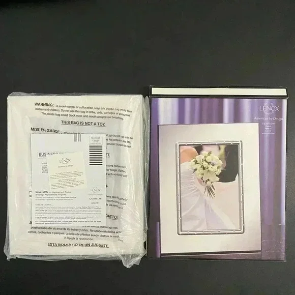 New Lenox Devotion 8x10 Picture Frame Silver Plated Crystal Hang Table Top NIB - Picture 8 of 15